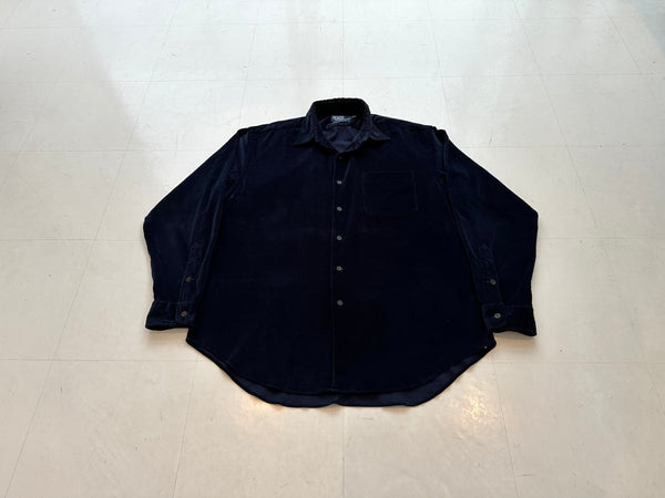 90s Polo RalphLauren MARLOWE Corduroy L/S Shirt L DeepNavy