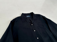 90s Polo Ralph Lauren Linen&Silk L/S Shirt L Black
