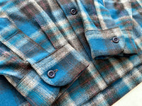 60s Pendleton ShadowPlaid Board Shirt XL Blue