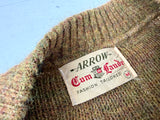 60s ARROW Mohair Crewneck Sweater M MustardBrown