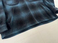 90s WOOLRICH Shadow Plaid Wool Jacket L Black&Blue