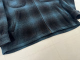 90s WOOLRICH Shadow Plaid Wool Jacket L Black&Blue