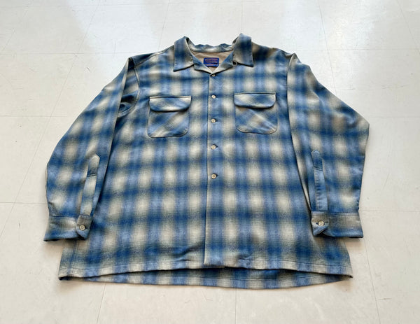 90s Pendleton Shadow Plaid Board Shirt XXL Blue