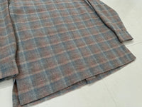 60s Shadow Plaid Loop Wool Shirt SalmonPink&Gray