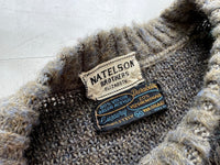 60s NATELSON BROTHERS CrewNeck Mohair Knit M Khaki