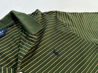 90s POLO GOLF Striped Polo Shirt L Khaki
