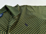 90s POLO GOLF Striped Polo Shirt L Khaki