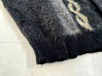 60s PURITAN Chain Mohair Cardigan M Black
