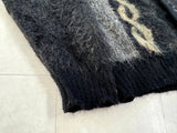 60s PURITAN Chain Mohair Cardigan M Black