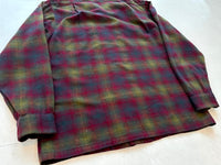 60s Pendleton ShadowPlaid Board Shirt L Burgundy&Green