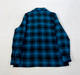 70s PENDLETON Shadow Plaid Wool Jacket XL Blue