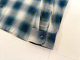 RRL Shadow Plaid Rayon Loop L/S Shirt M Blue
