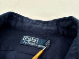 90s Polo Ralph Lauren 100%Linen L/S Shirt L DeepNavy
