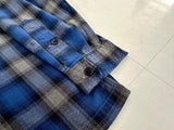 90s Polo Ralph Lauren HERITAGE SKI CAMP ShadowPlaid L/S Shirt XL Blue&Black
