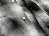 60s TOWNCRAFT Shadow Plaid Rayon Loop Shirt M Black&White