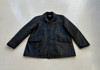90s Polo Ralph Lauren Leather CarCoat M Black