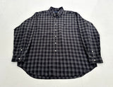 90s Polo Ralph Lauren BLAKE ShadowPlaid L/S Shirt XL Black&Gray