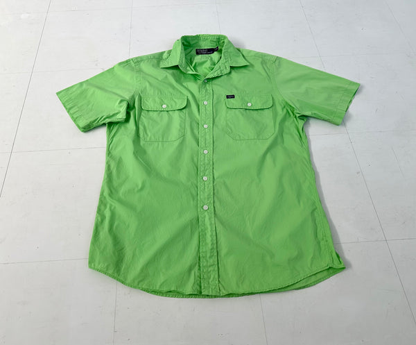 90s Polo Ralph Lauren Cotton Shirt M LimeGreen