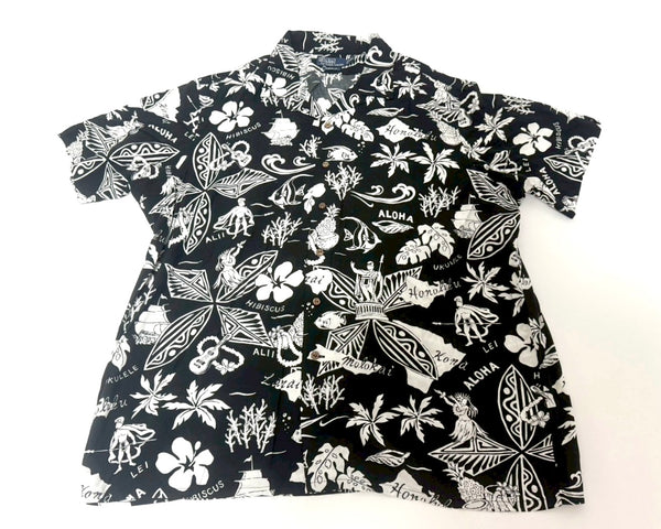 90s Polo Ralph Lauren Black Hawaiian Shirt XXL