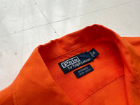 90s Polo Ralph Lauren BONNARD Linen L/S Shirt M HermesOrange