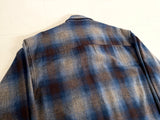 90s PENDLETON Shadow Plaid Zip Jacket M Blue