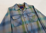 90s PENDLETON Shadow Plaid Board Shirt M Gray