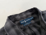 90s Polo Ralph Lauren BLAKE ShadowPlaid Shirt XXL Black&Gray