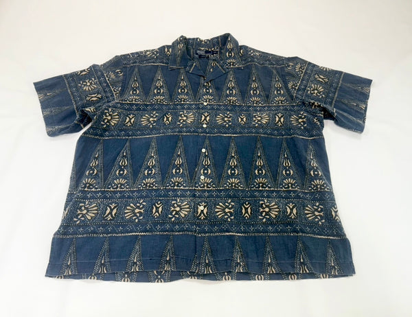 90s Polo Ralph Lauren CLAYTON Triangle Paisley Loop Shirt XXL