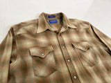 90s Pendleton Shadow Plaid Western Shirt XL Brown