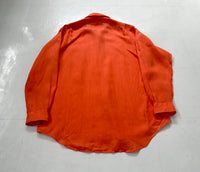 90s Polo Ralph Lauren LOWELL SPORT Linen L/S Shirt M Orange