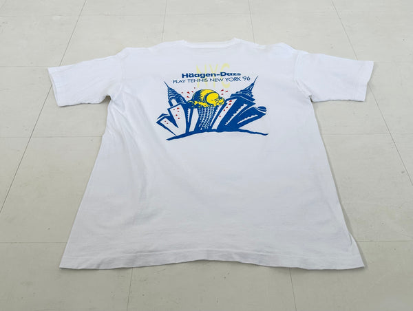 90s Haagen Dazs Play Tennis T-shirt XL White