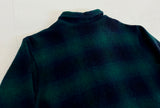 80s Eddie Bauer Shadow Plaid Wool Zip Jacket XL Green