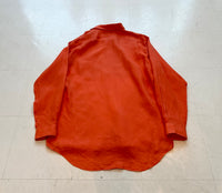 90s Polo Ralph Lauren LOWELL SPORT Linen L/S Shirt M HermesOrange