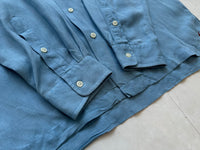 90s Polo Ralph Lauren Linen&Silk Loop Shirt L LightBlue