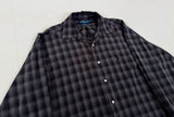 90s Polo Ralph Lauren BLAKE Shadow Plaid L/S Shirt L Black