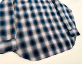 70s SIR PENDLETON Shadow Plaid Western Shirt L Blue