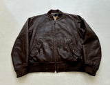 90s Polo Ralph Lauren Leather Bombet Jacket XL DeepBrown