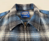 90s Pendleton Front Zip ShadowPlaid Jacket L Blue&Gray