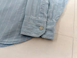 90s Polo Ralph Lauren Striped Work Shirt XL SkyBlue