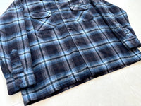 60s Pendleton Shadowplaid Board Shirt XL Navy&Blue