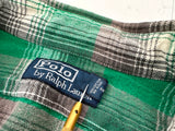 90s Polo Ralph Lauren Cotton Flannel L/S Shirt XL Green