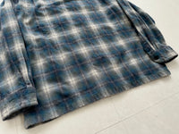 90s Pendleton Shadow Plaid Wool Shirt L Blue