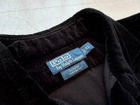 90s Polo Ralph Lauren ESTATE Velour L/S Shirt XL Black
