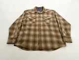 90s Pendleton Shadow Plaid Western Shirt XL Brown