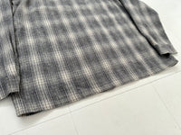 60s TOWNCRAFT Shadow Plaid Loop Wool Shirt L LightGray