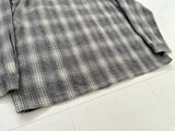 60s TOWNCRAFT Shadow Plaid Loop Wool Shirt L LightGray