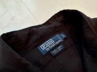90s Polo Ralph Lauren LOWELL Linen L/S Shirt L Black