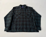 90s Pendleton Front Zip ShadowPlaid Jacket XL Green&Blue