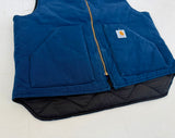 90s Carhartt Duck Vest XL V01 Navy