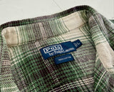 90s Polo Ralph Lauren Flannel Shadow Plaid L/S Shirt L Green